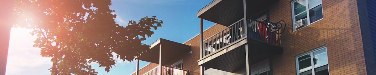 Small multifamily apartment building with balconies