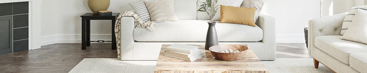 Bright, tidy living room in a home being prepared for sale